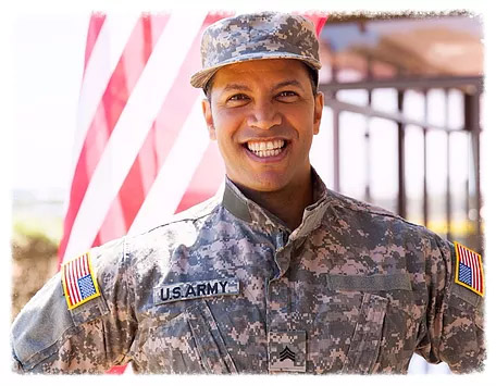 smiling US soldier